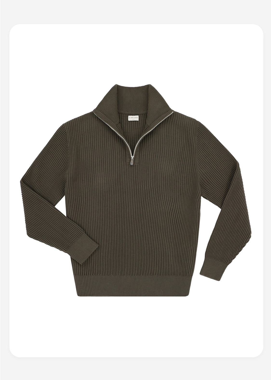 MEN’S THICK RIB KNIT HALF ZIP MOCK NECK WINTER SWEATER