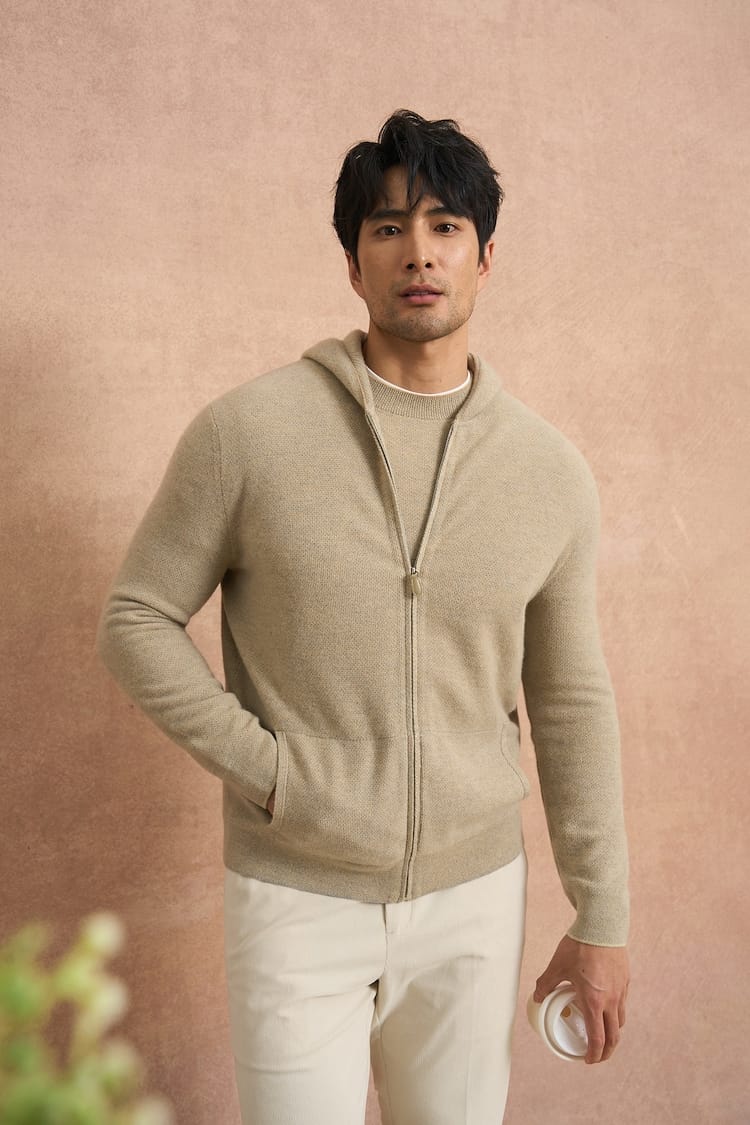 MEN’S PREMIUM SOFT-KNIT ZIP HOODED SWEATSHIRT