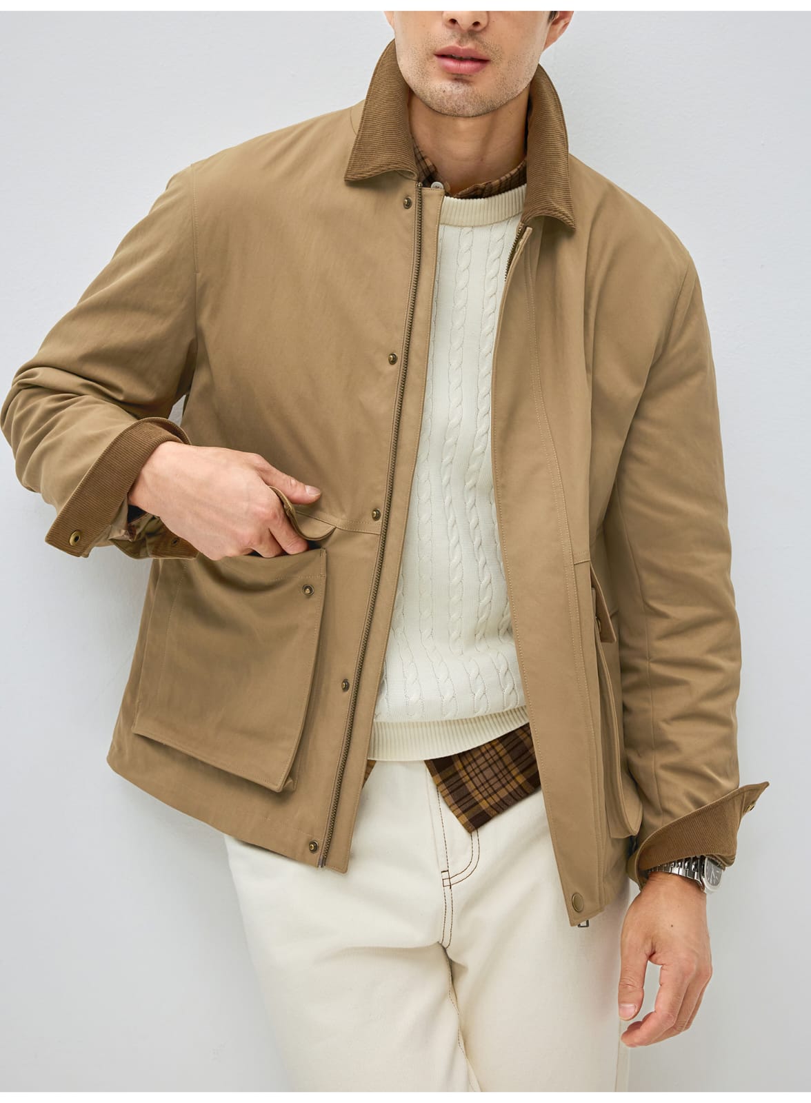 VINTAGE CORDUROY COLLAR WORKWEAR BARN JACKET